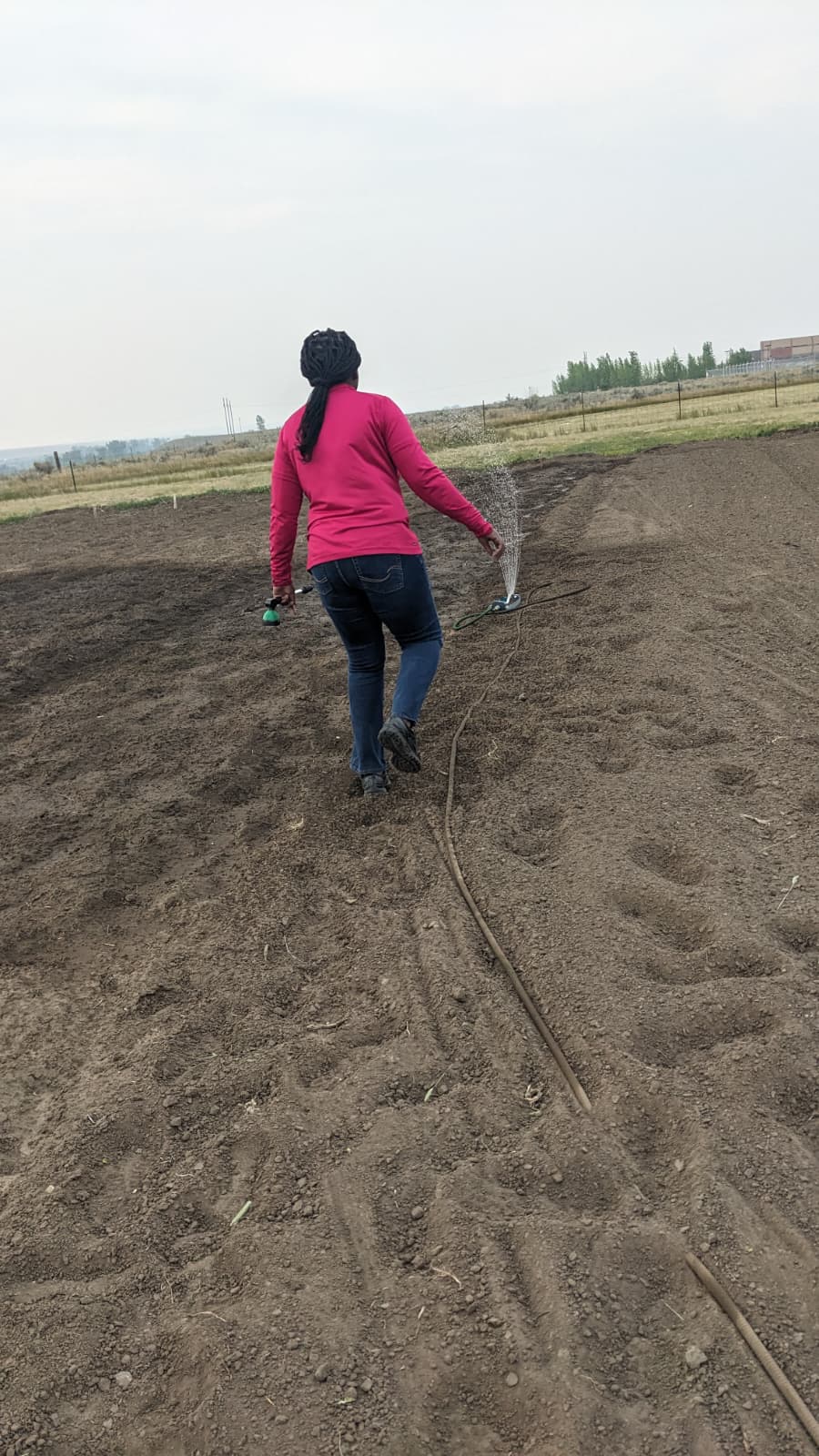 Fortpeck’s newest team member making sure the pumpkins get a perfect start!